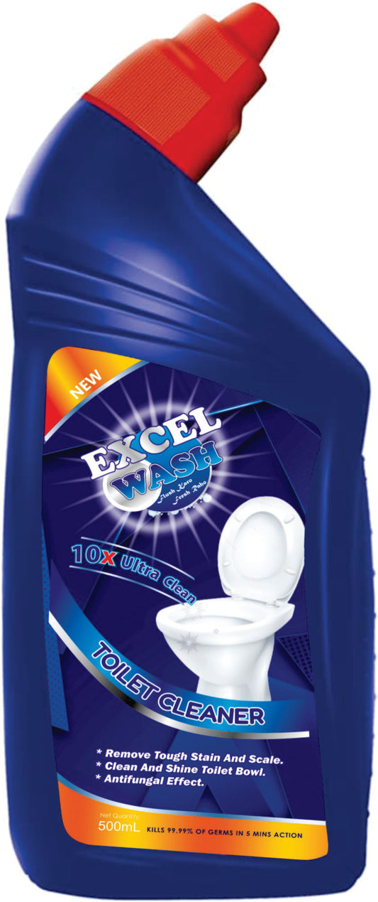 EXCEL WASH 500ml - Original, Disinfectant Toilet Cleaner Liquid | Suitable for Toilet Bowls | Advanced Thicker Formula | Removes Toughest Stains